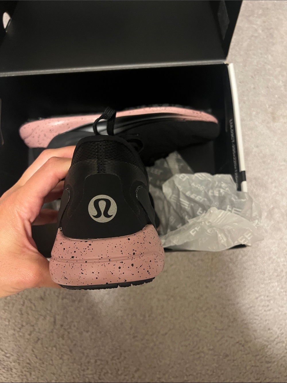 lululemon athletica Black and Pink Women's Running Sneakers